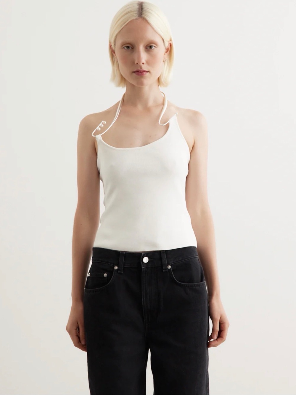 Women’s White Halter Tank Top